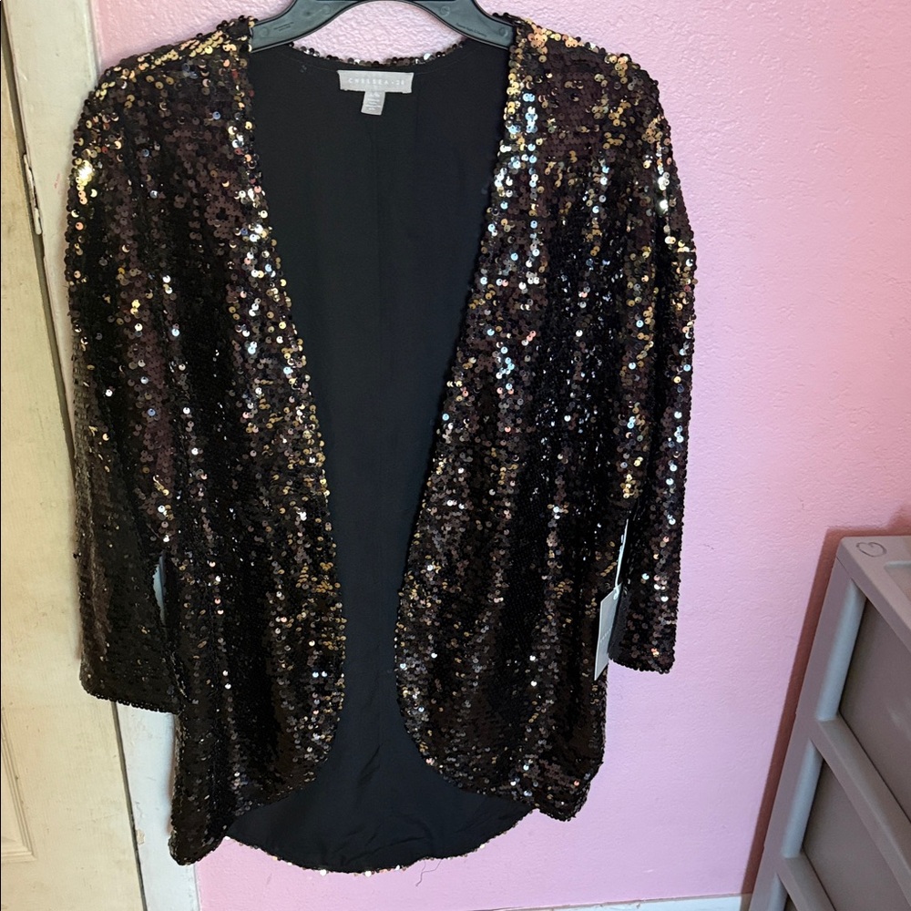 Chelsea28 Black Sequin Long Sleeve Dress
